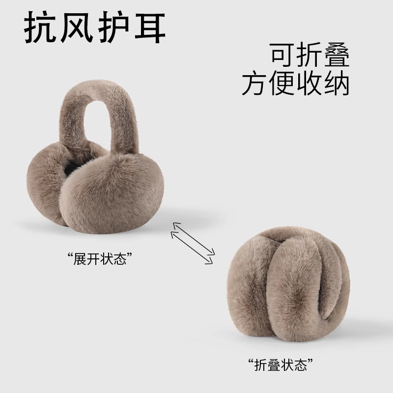 Plush Earmuffs for Men, Winter Warm, Foldable, Cold-Proof Ear Protectors, Anti-Freeze Ear Covers, Outdoor Anti-Freeze Ear Warmers, Thickened