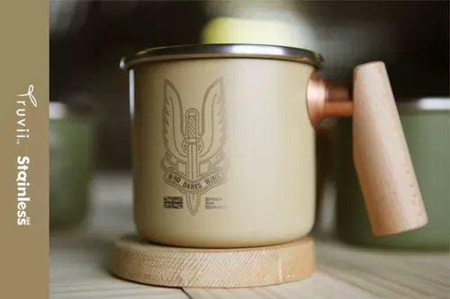 Купить Тайвань Трувий Деревянная ручка белая железная чашка водяной чашки SAS 400 мл