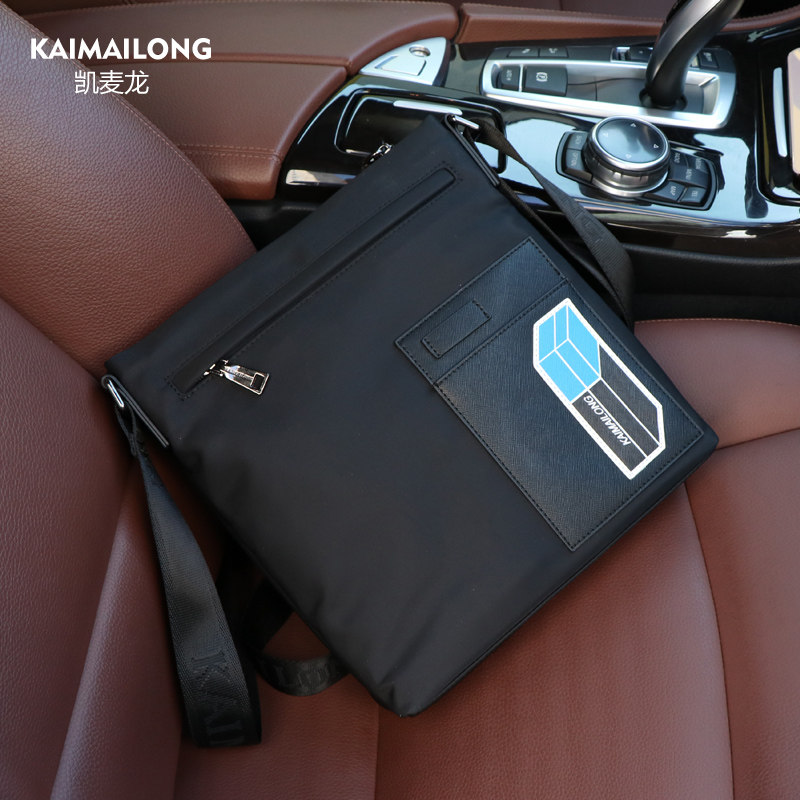 Kermacron Men's Bag Packs Single Shoulder Bag Men's Bag Business Casual Waterproof Oxford Cloth Nylon Slanted Satchel Canvas