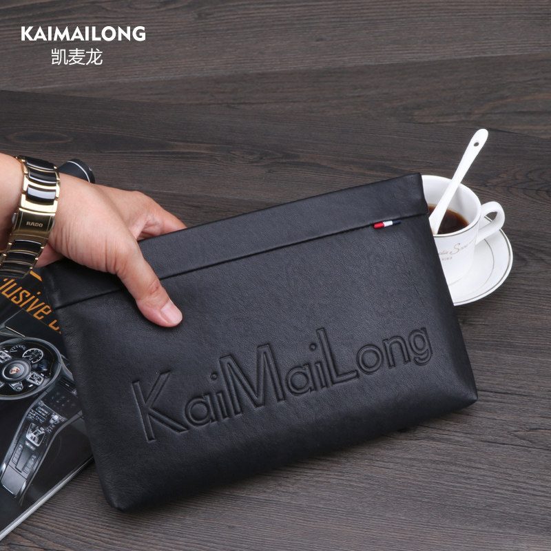 Kermacron Men's Hands Bag Men's Hand Grip Boomer Leather Genuine Leather Men's Hands With Bag Business Casual Men's Bag Letter Enveloping