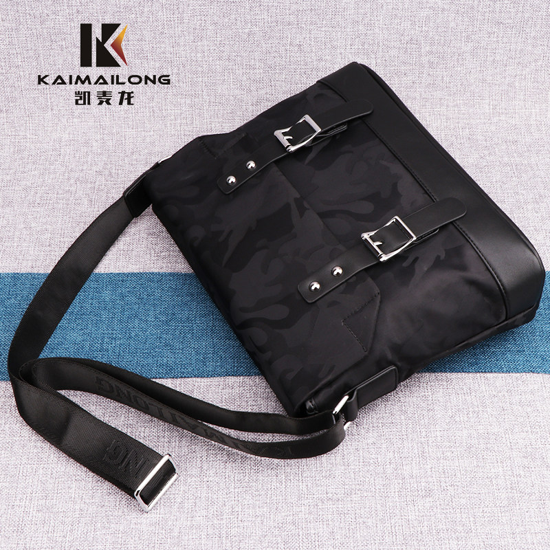 Kermacron Men's Single Shoulder Bag Male Oxford Cloth Men's Bag Skew Satchel Canvas Cross Section Large Capacity Business Casual Bag Tide