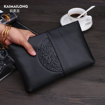 Kemai Dragon Hand Bag Men Genuine Leather and America Fashion Hand grabbing Baotou layer Bull Leather Business Casual Hands with Envelope Bag Tide Bag