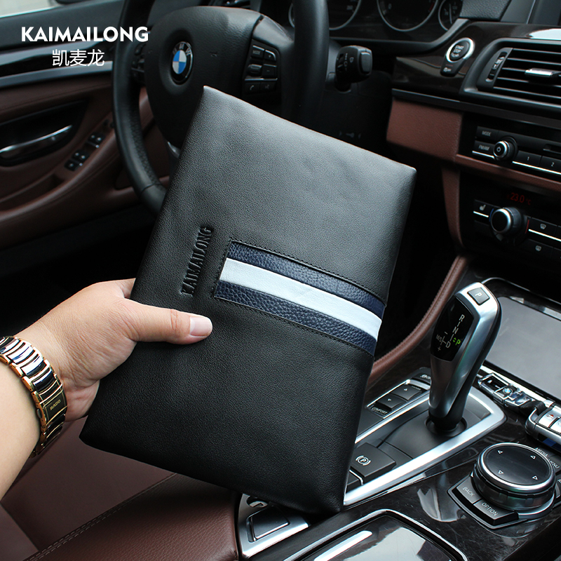 Kymacron's new men's hand holding bag large capacity genuine leather handbag male head layer soft cow leather business casual bag men's bag