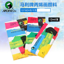Marley acrylic pigment beginner hand painted wall painting 24 color set 18 color acrylic painting Bing thin pigment 12ML