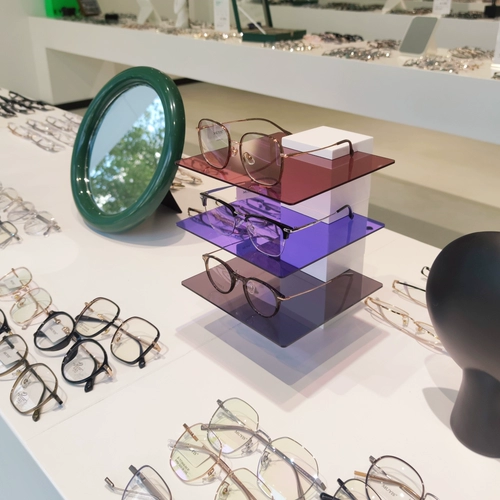 Новая полка для оптического магазина, стойка для размещения, белая твердая древесина, акрил, выставочный прилавок Nakajima, декоративный реквизит