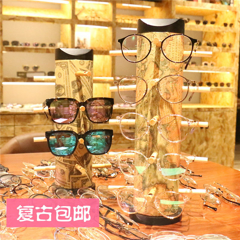 Retro Wind Glasses Show Shelf Sunglasses Display Prop Glasses Store Decoration Pendulum sunglasses Toad Mirror Display