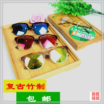 Retro Varnish Bamboo Glasses Display Tray Nearsightedness Glasses Display Shelf Sunglasses Sunglasses sunglasses Decorative Prop Tide
