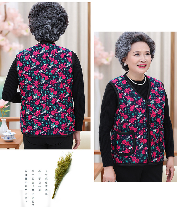 Phụ nữ trung niên vest mùa đông quần áo cotton bông cộng với nhung dày lót bông vest mùa đông áo ấm ngắn áo thun nữ trung niên