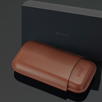 Siglo Brown leather case 3 century cigar leather case 3 pieces high quality first layer cowhide