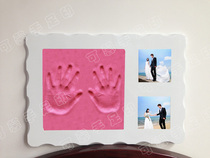 Wave photo frame Wedding gift mudra mud couple wedding mudra mud hand and foot print wedding hand mold