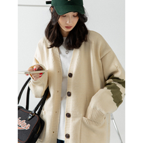 UBUIE Dried Fish Gentle Knit Cardigan 2022 New Academy Wind V Collar Thin loose sweater jacket