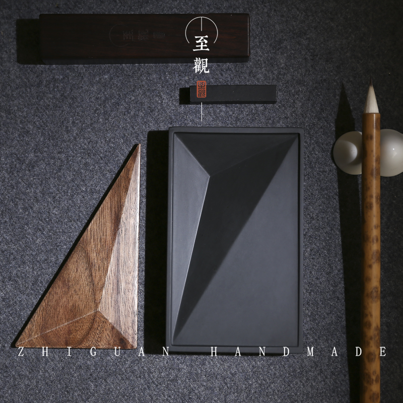 Inkstone ink pool high-grade inkstone with cover inkstone small inkstone brush ink pool ink sea ink table ink plate pen lick