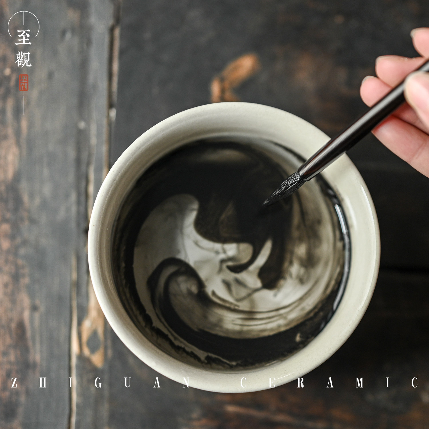 Jingdezhen grass wood grey glazed imitation Song ceramic pen washing and construction Water bearing water in water spittoon Wenfang Four Treasure Students State Painted Supplies