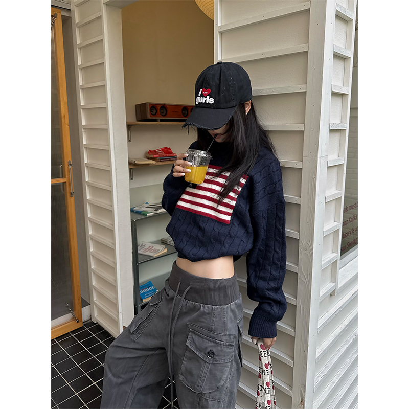 7Th Studio American Retro Flag Jacquard Sweater for Men and Women, Autumn and Winter, Casual and Versatile Knit Top, Trendy 7Th Studio American Retro Flag Jacquard Sweater for Men and Women, Autumn and Winter, Casual and Versatile Knit Top, Trendy
