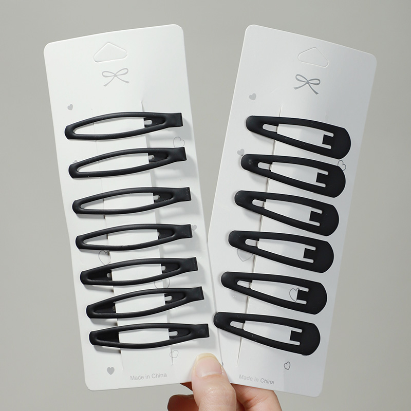 images 20:Black one-word clip hairpin side Liu Hai hair card broken hair head decorated simple hairpin poster head spoon hairpin