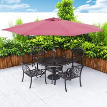 Outdoor Patio Five Pieces Embalming And Durable Cast Aluminum Table And Chairs Casual Table Aluminum Alloy Table Rain Protection Sunscreen Coffee Shop