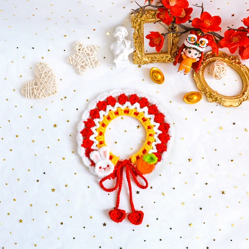 Чокер ручной работы, кролик, слюнявчик, плетеный шарф, кот, домашний питомец, кошки и собаки