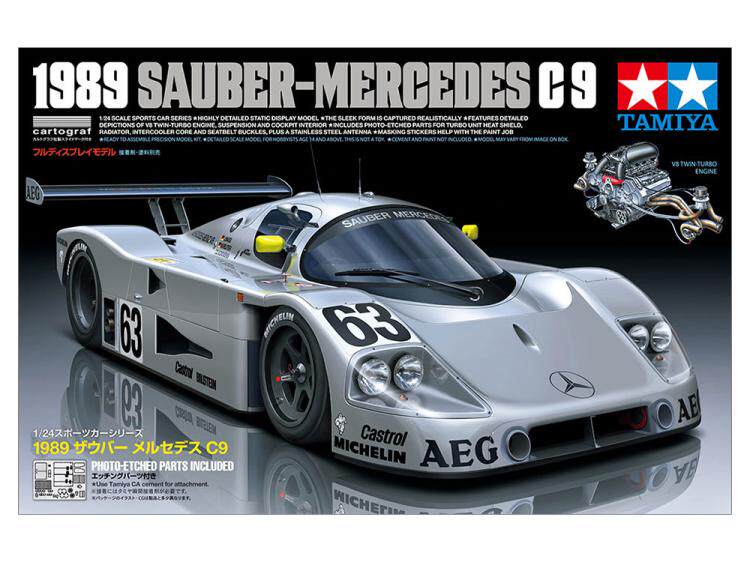Tamiya assembled model car model 24359 1989 Sauber-Mercedes C9 1 24