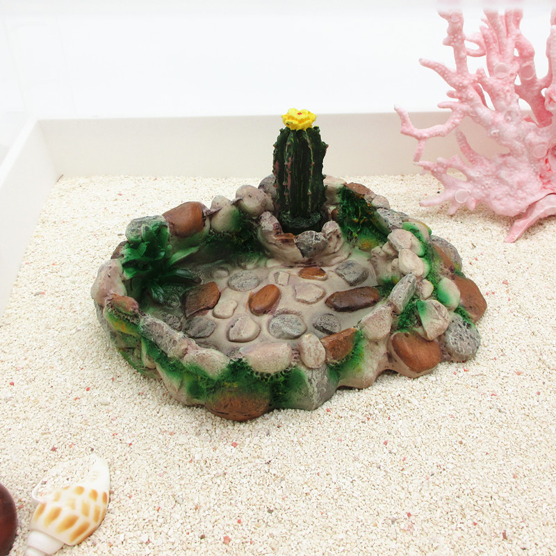 (Garden Pool) Pets Host Crab Food Basin Fed Water Basin Amphibious Tinnitus Climbing rearing box Landscaping Decoration