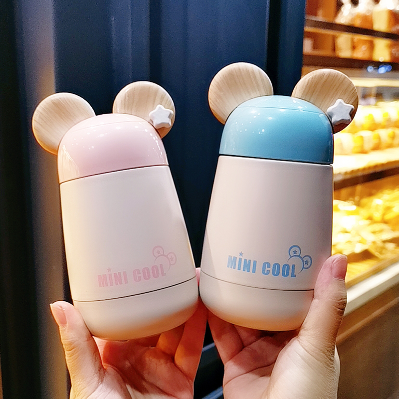 Korean Version Mini Rat Insulation Cup Cute Portable Handle Small Schoolgirl Water Glass Creative Cartoon Drink Water Cup