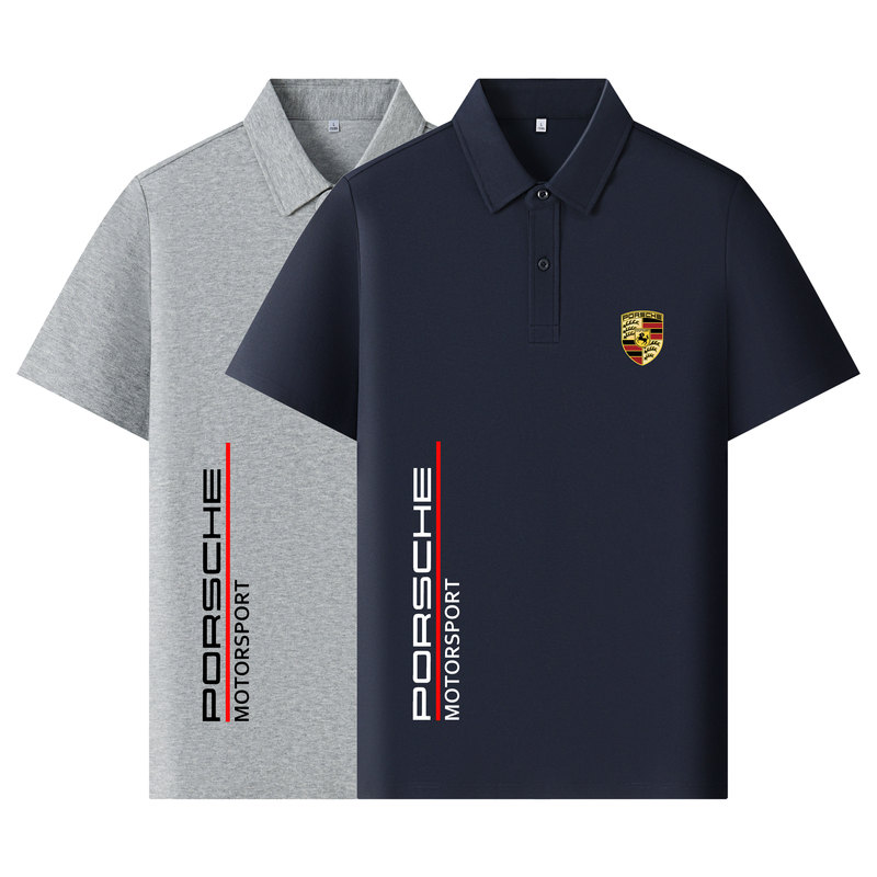 Porsche T-Shirt Polo Shirt Racing Sports Shirt Men's and Women's Polo Shirt Short-Sleeved Co-Branded Racing Sports Sales 4S Store