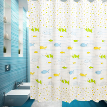 Bathroom shower room waterproof and mildew thickened bathroom curtain curtain set Partition door curtain does not punch free installation
