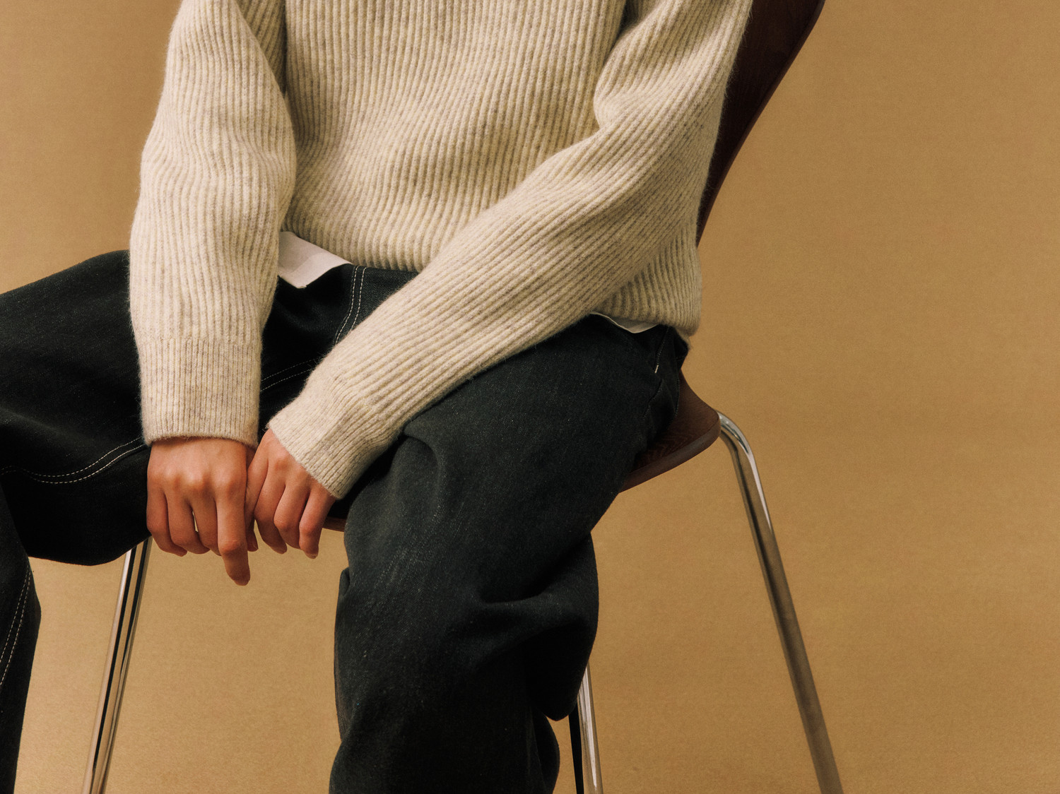 FPA Cable-Knit Color-Block Henley Sweater