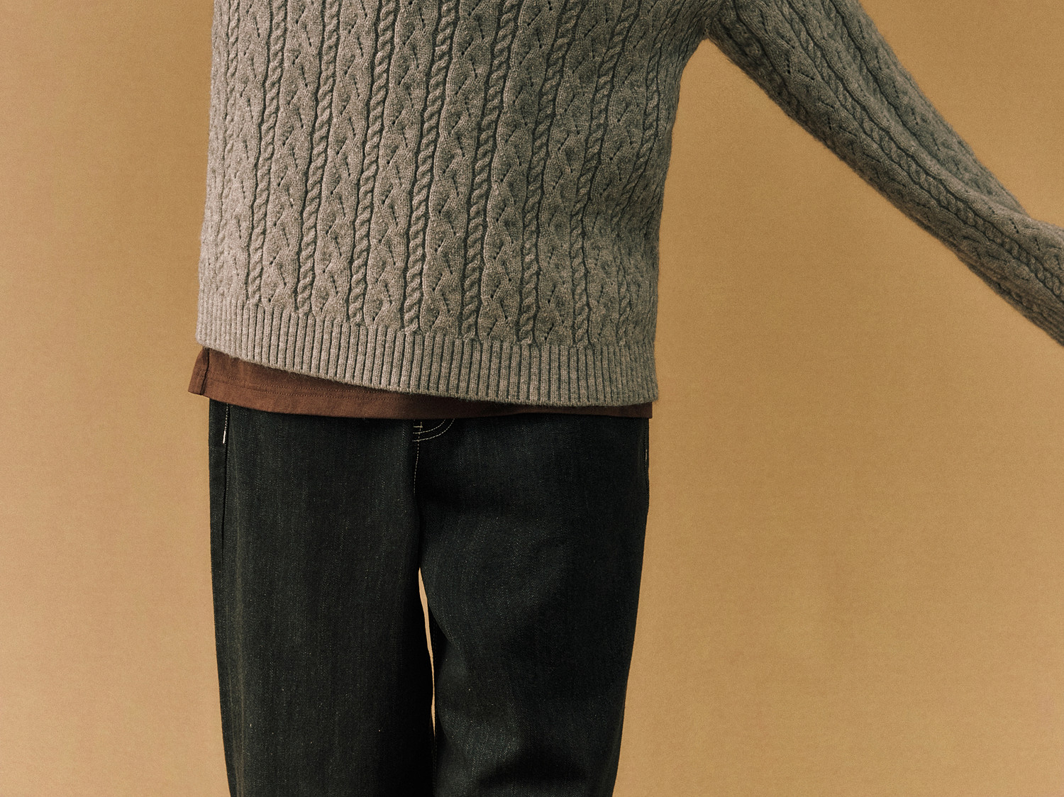 FPA Half-Zip Cable-Knit Sweater
