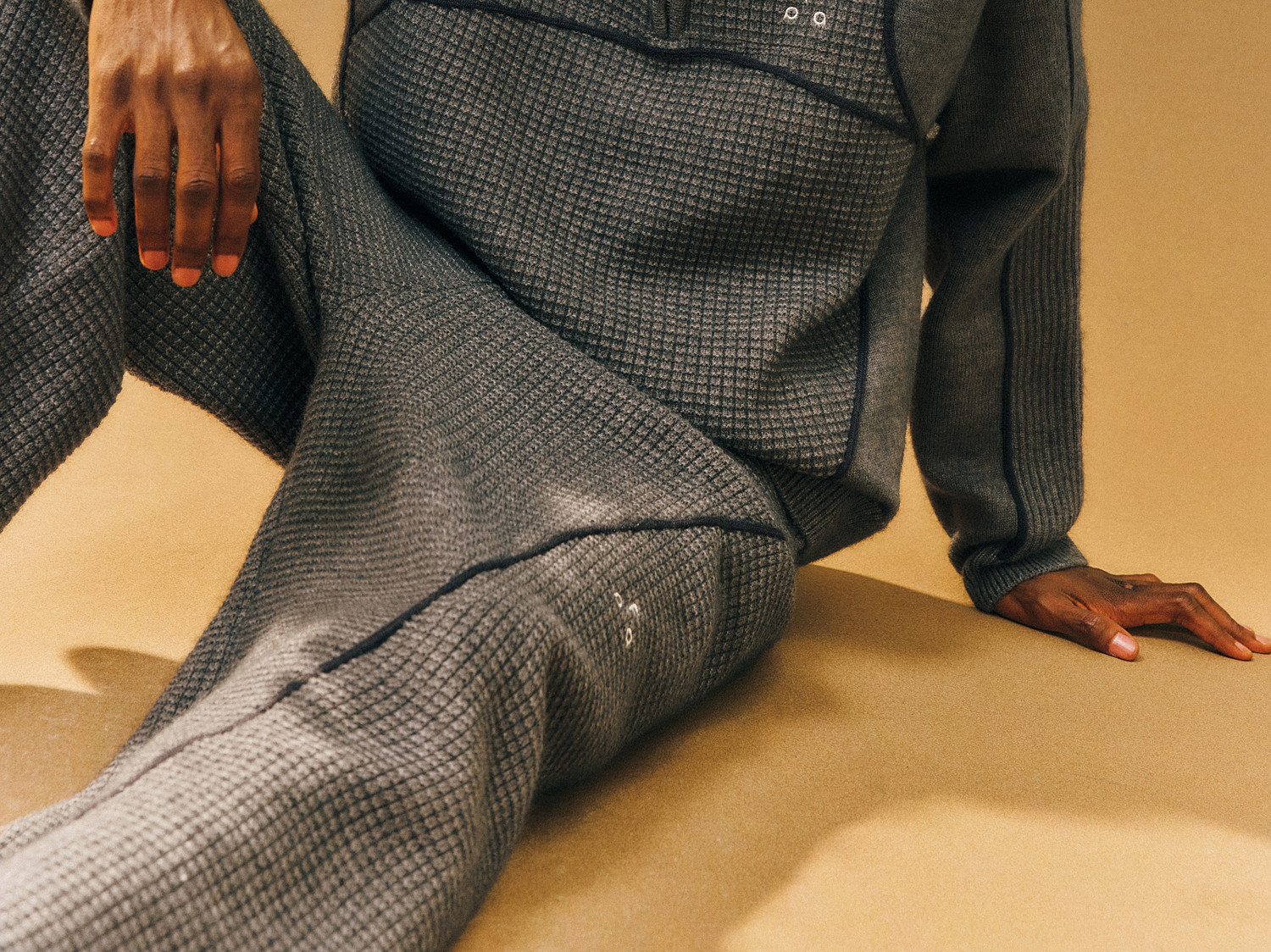 FPA Half-Zip Color-Block Jacquard Sweater