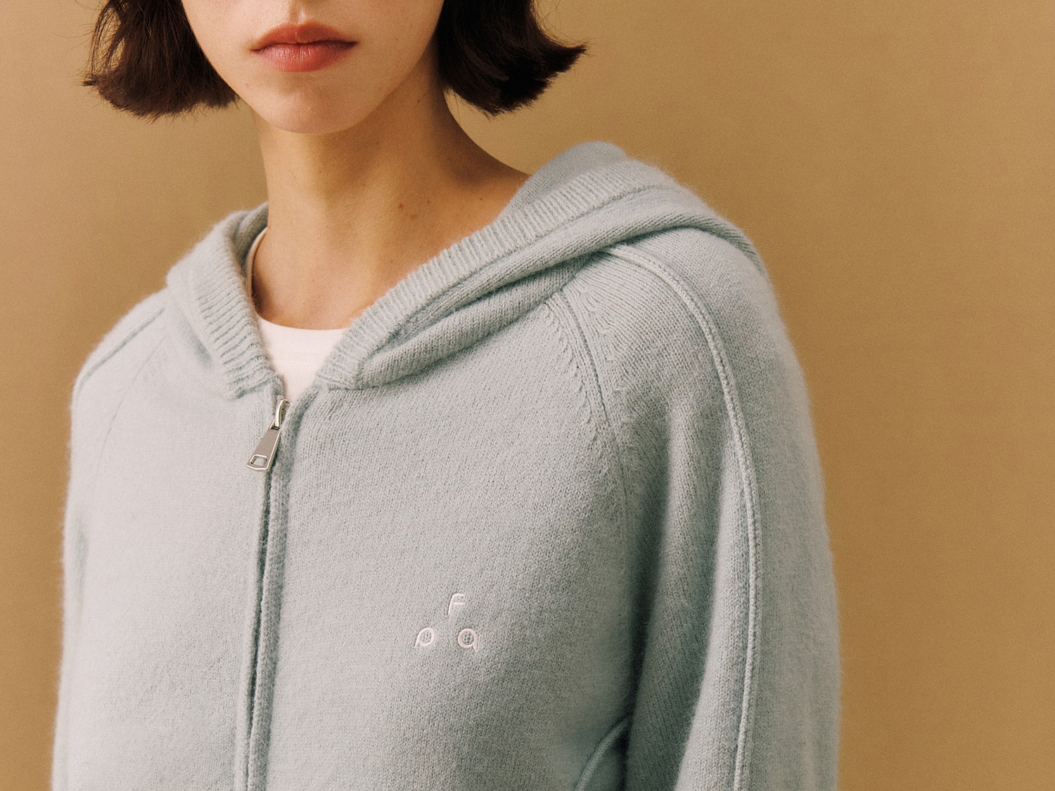 FPA Open-Knit Logo Zip Hoodie