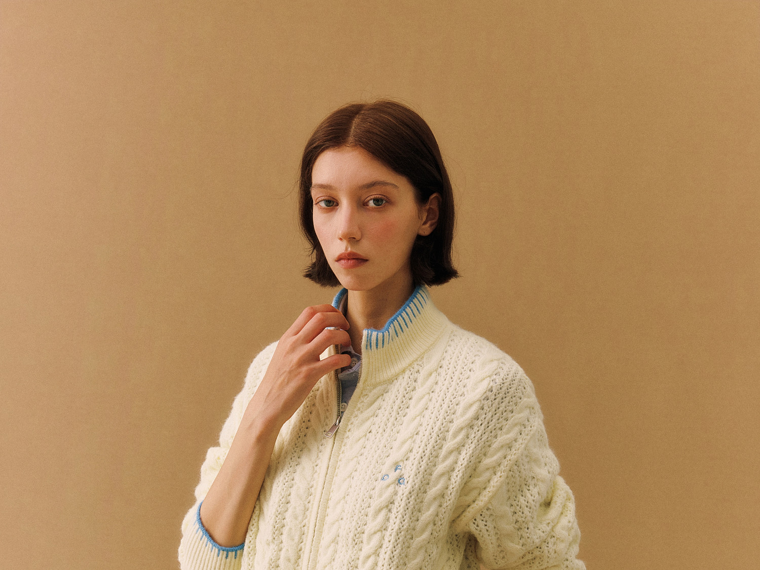 FPA Cable-Knit Color-Block Cardigan