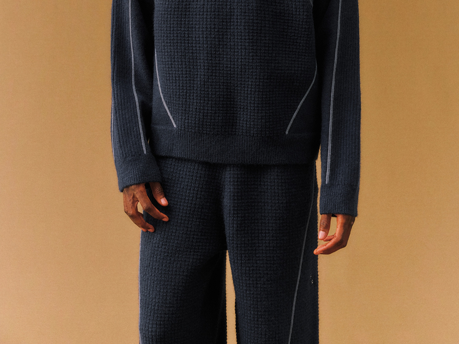 FPA Half-Zip Color-Block Jacquard Sweater