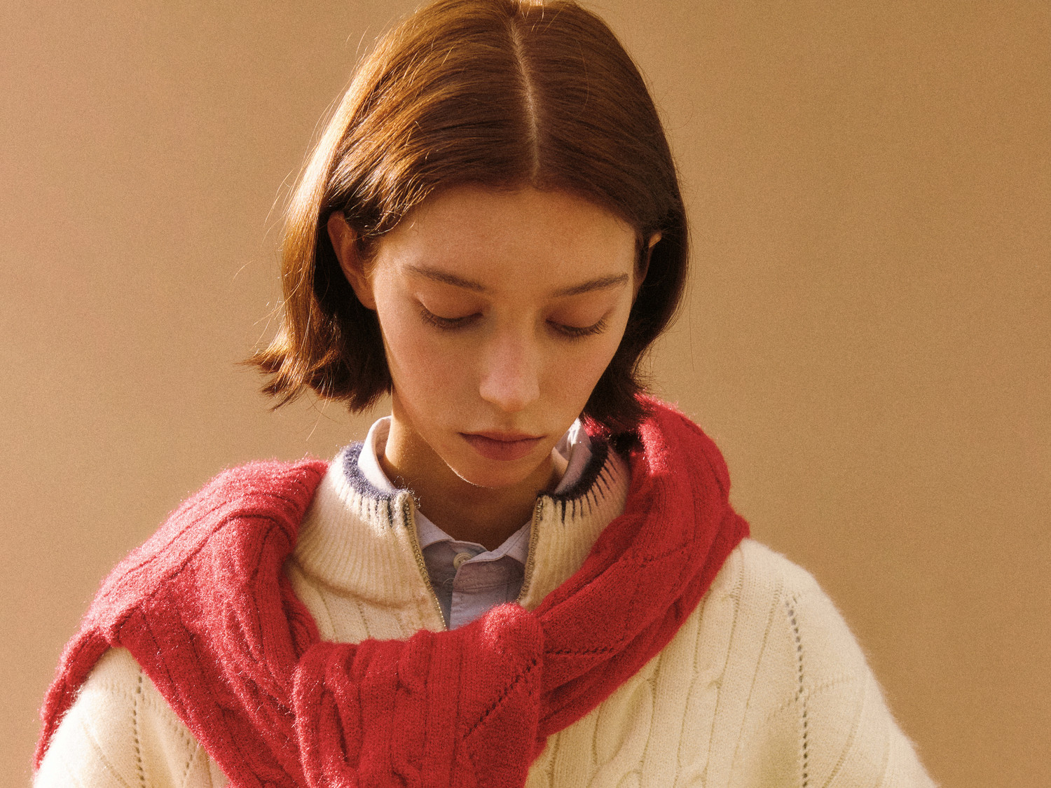 FPA Cable-Knit Color-Block Zip-Up Cardigan