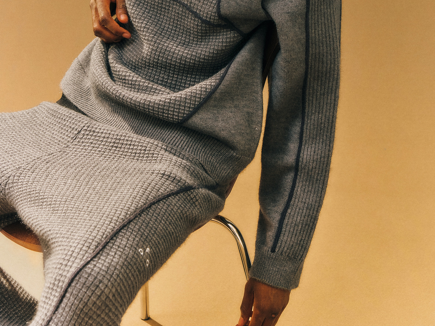 FPA Half-Zip Color-Block Jacquard Sweater
