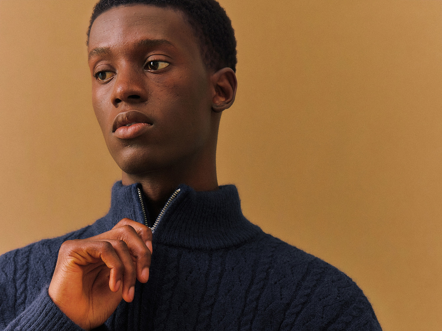 FPA Half-Zip Cable-Knit Sweater