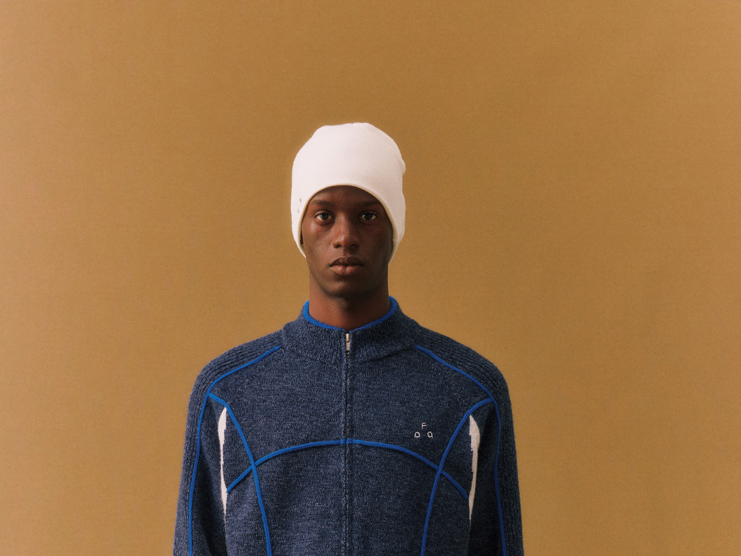 FPA Color-Block Zip-Up Knit Sweater