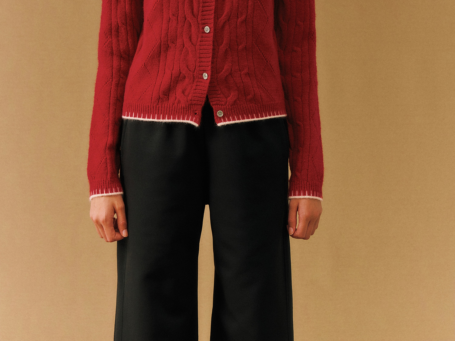 FPA Color-Block Cable-Knit Cardigan