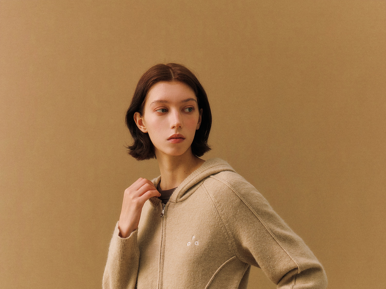 FPA Open-Knit Logo Zip Hoodie