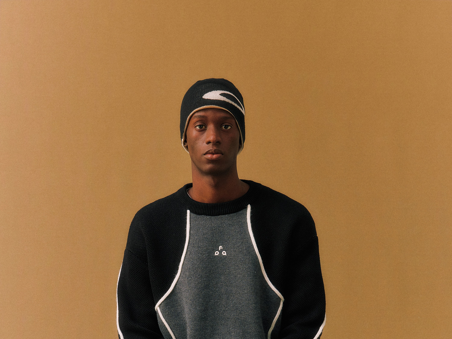 FPA Color-Block Curved Crewneck Sweater