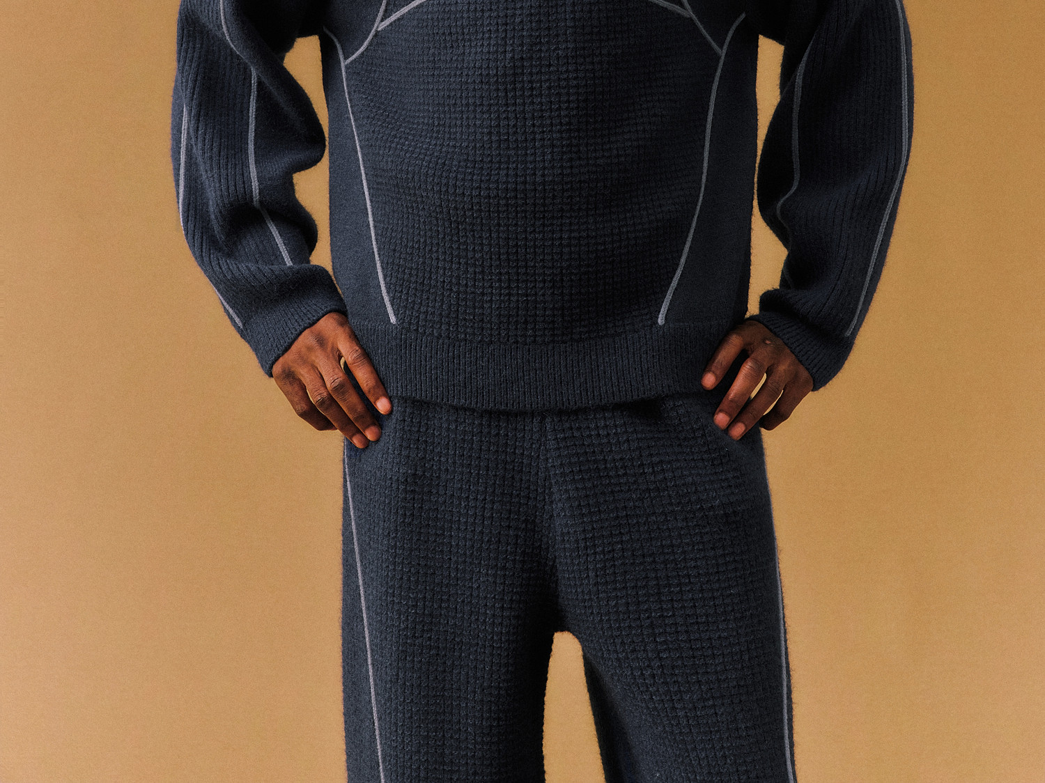 FPA Half-Zip Color-Block Jacquard Sweater