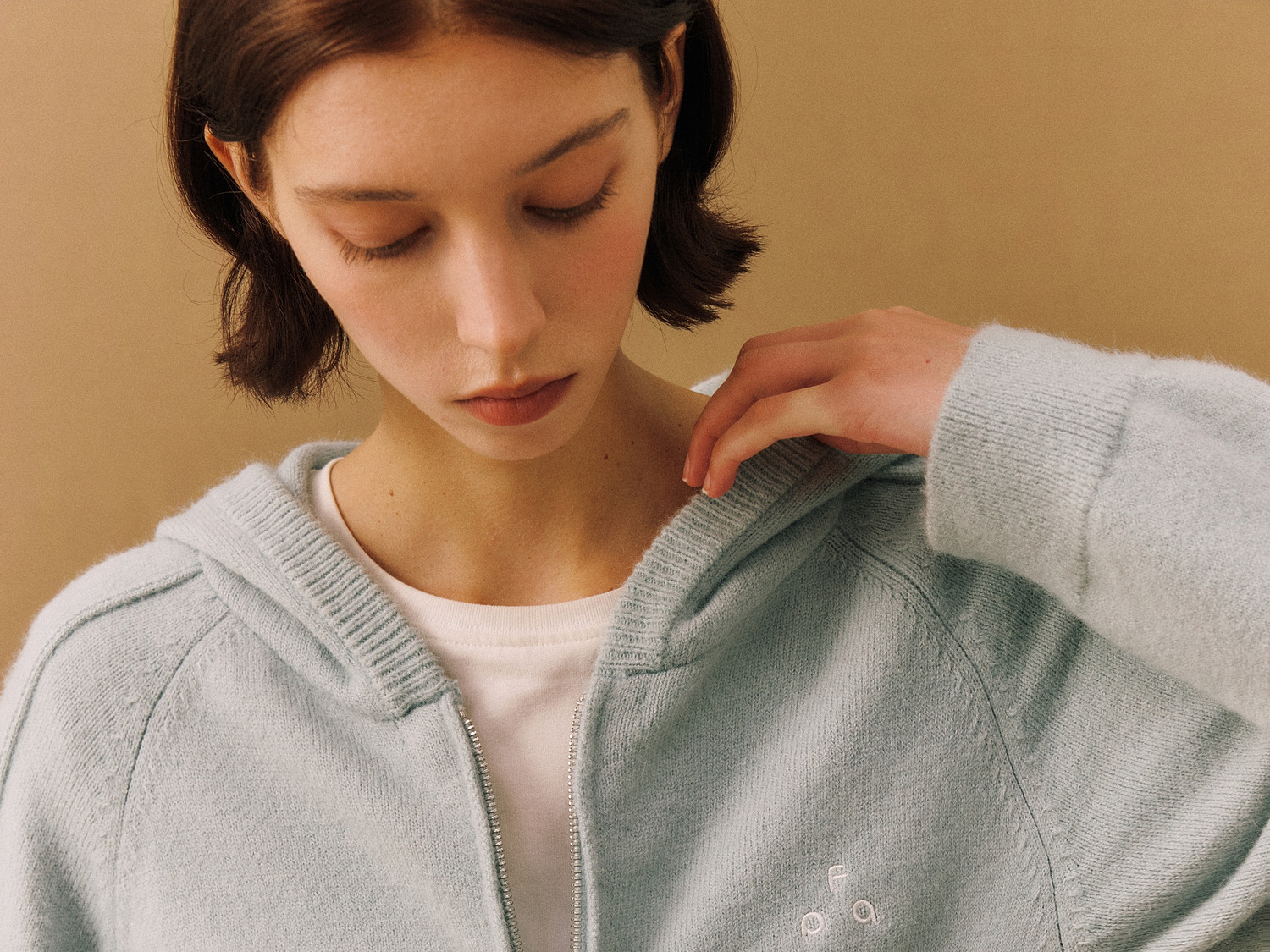 FPA Open-Knit Logo Zip Hoodie