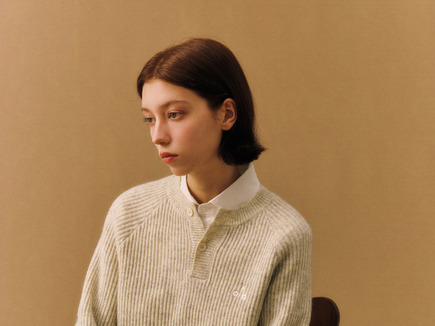 FPA Cable-Knit Color-Block Henley Sweater
