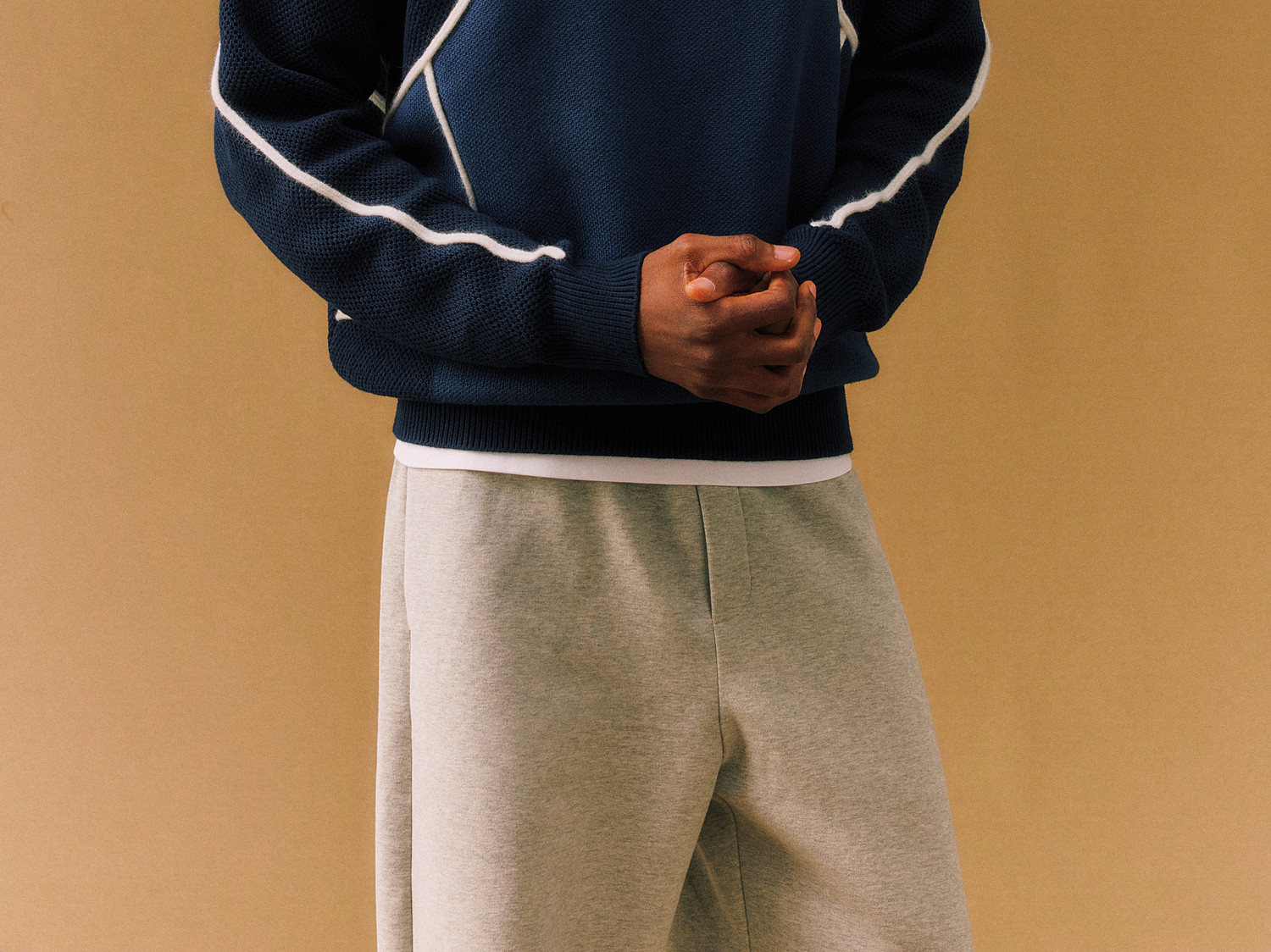 FPA Color-Block Curved Crewneck Sweater