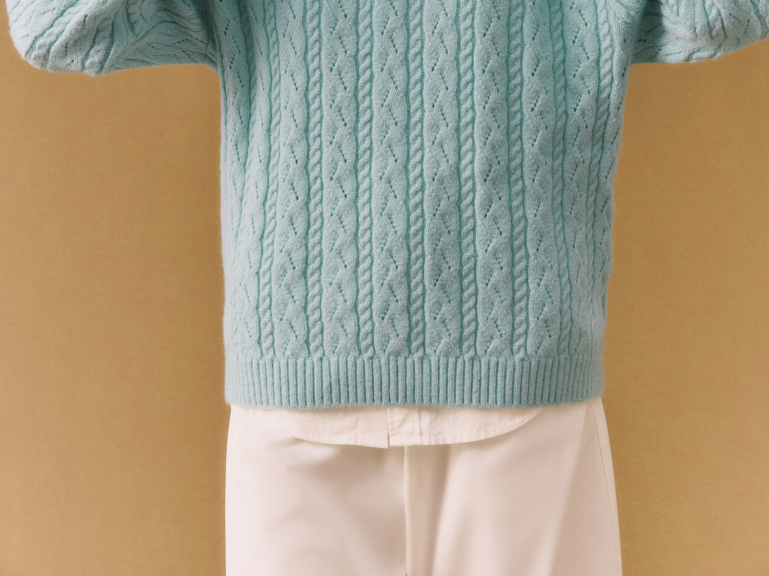 FPA Half-Zip Cable-Knit Sweater