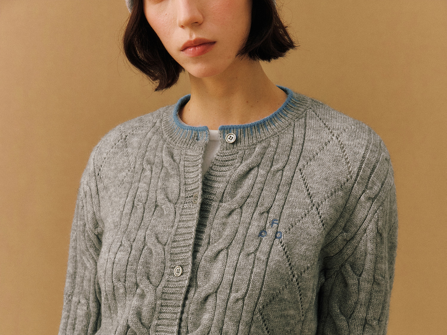 FPA Color-Block Cable-Knit Cardigan