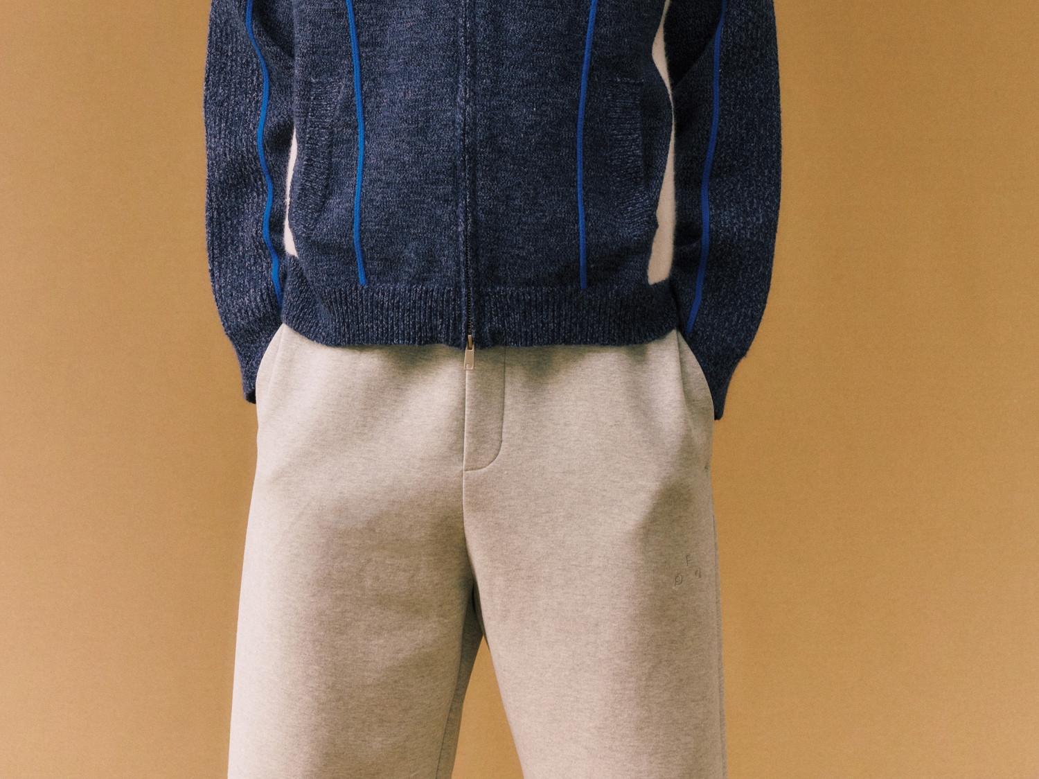 FPA Color-Block Zip-Up Knit Sweater