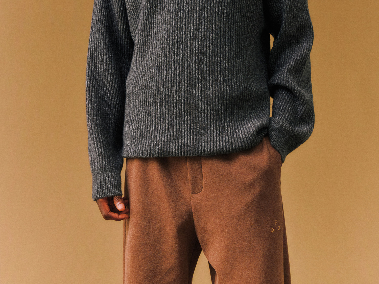 FPA Cable-Knit Color-Block Henley Sweater