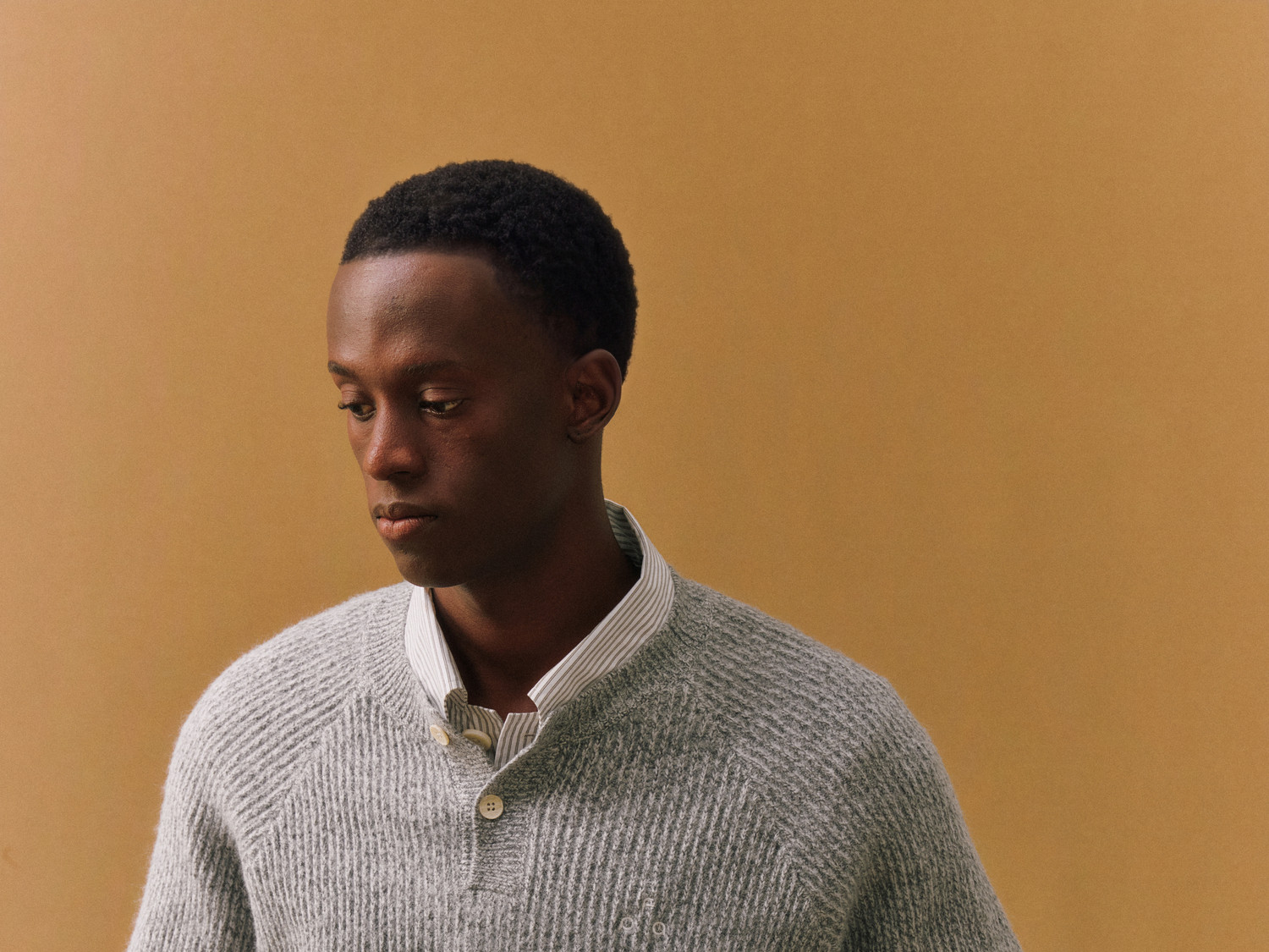 FPA Cable-Knit Color-Block Henley Sweater