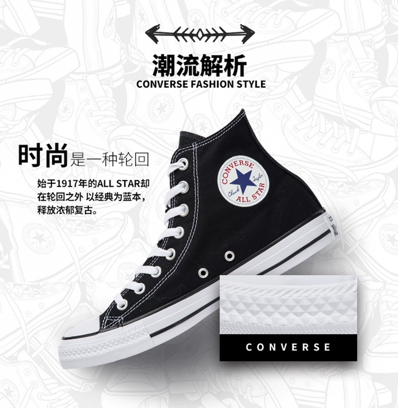 Giày Converse Giày nữ giầy cao, giày cao cổ điển