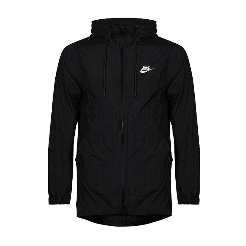Nike Nike nam 2018 mới thể thao giản dị dệt có mũ áo khoác chống gió 928858-010 - Áo khoác thể thao / áo khoác